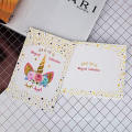 Carte Unicorn de paillettes magiques, kit de 24 pièces avec enveloppes, carte d&#39;invitation de fête d&#39;anniversaire joyeux anniversaire de la Licorne arc-en-ciel